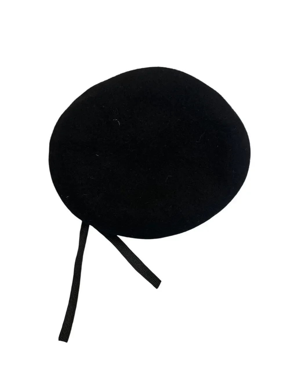 Black Wool Beret Hat Size 7 3/4 - Picture 2 of 3